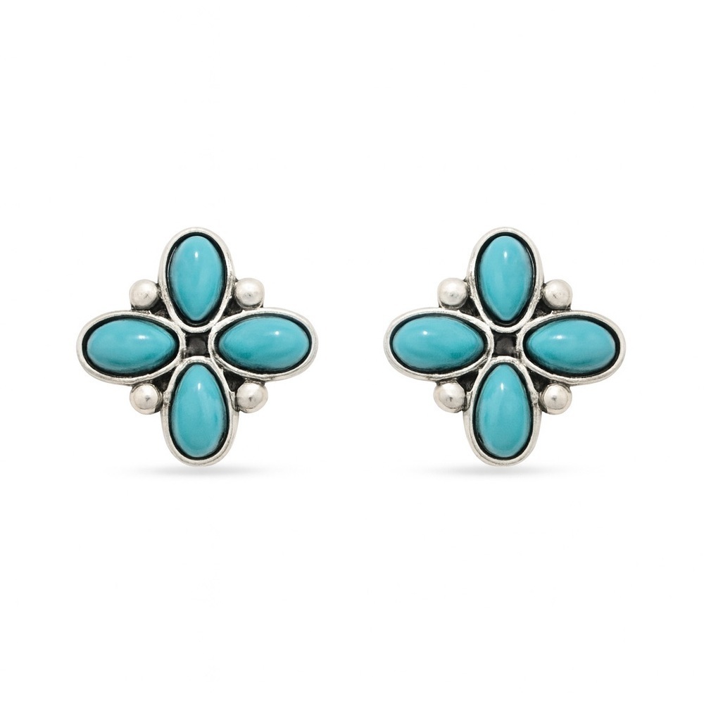 Turquoise Silver Stud Earrings